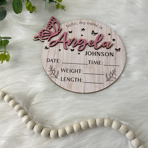 Personalized Baby Announcement Sign with Birth Stats