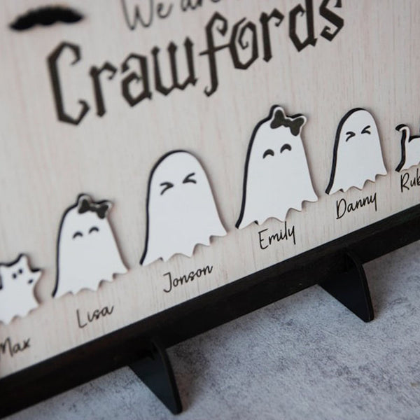 Halloween Ghost Family With Pets, Custom Halloween Family Sign, Personalized Halloween Family with Pets ghost, Family Halloween Gift