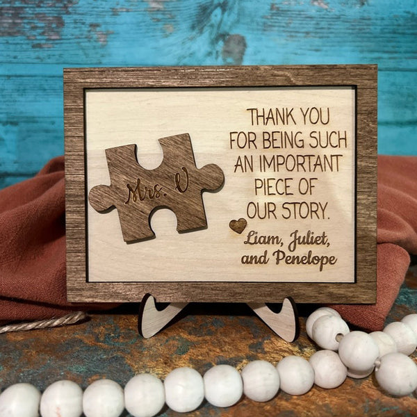 Thank You For Being An Important Part Of My Story, Thank You Teacher Plaque