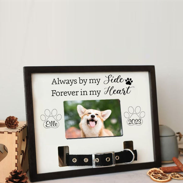 Pet Commemorative Gift, Personalized Commemorative Pet Collar Photo Holder Frame