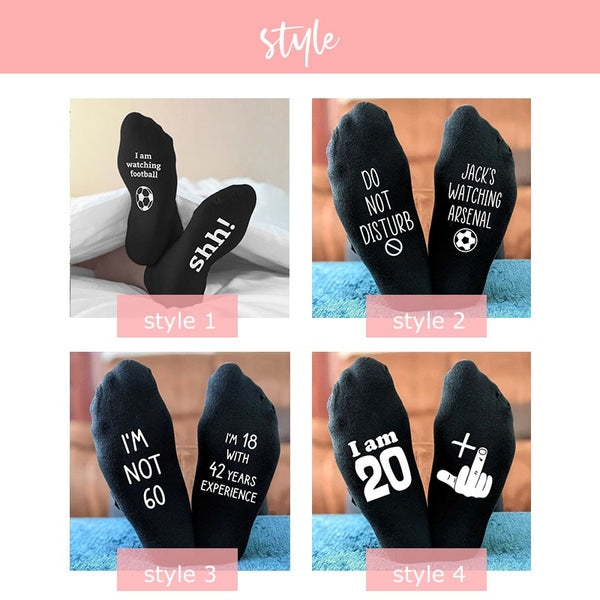 I Am Watching Football Socks, Shh I Am Watching, Do Not Disturb Name Socks,Football Lover Gift