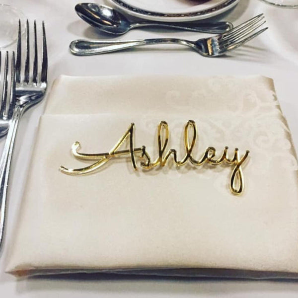 Personalized wedding place table cards Laser cut names Guest names Weddings place cards