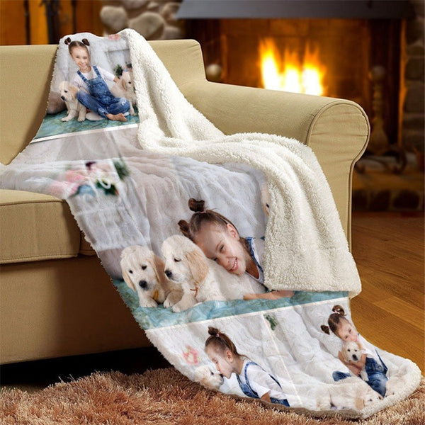 Custom Blanket With Photo Collage,Personalized Blanket With Photo Cozy Blanket