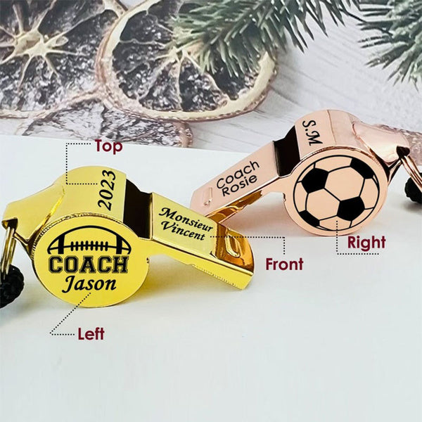 Custom Whistle Necklace Personalized Coach Whistle Engraved Whistle Personalized Teacher Gift