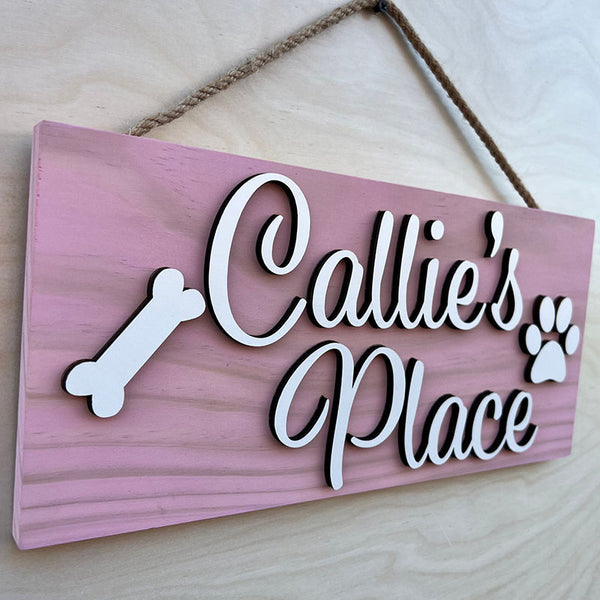 Dog Name Sign, 3D Dog Name Sign, Custom Dog Name Sign, Personalized Dog Name Sign, Dog Paw Sign, Dog Food Area Sign