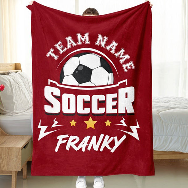 Personalized Soccer Blanket Christmas Gift