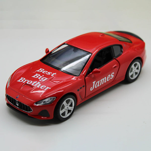 Personalized Big Brother Sister Gift,Red Maserati Diecast Licensed Toy Car Boys Grandad Auntie,1:36 Car Model