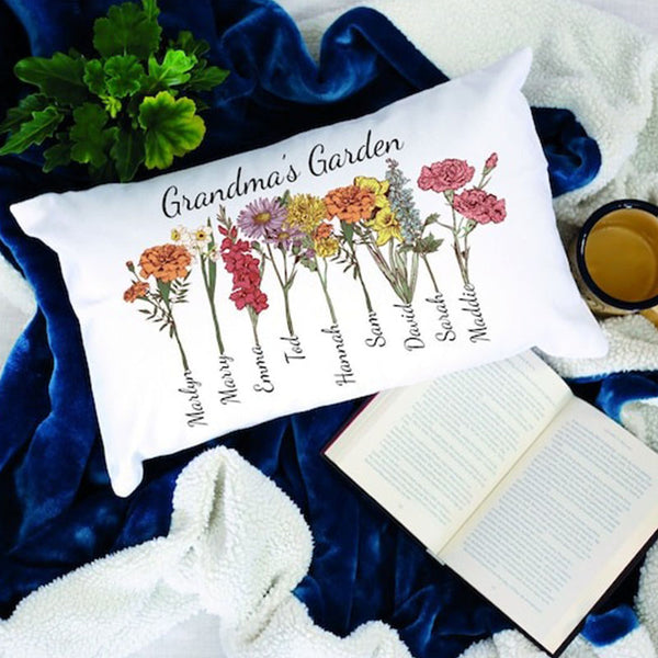 Grandma Mother's Day Gift, Personalize Grandma's Garden Pillow