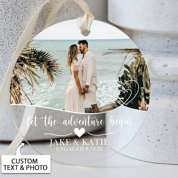 Personalized Engaged Ornament, Engaged First Christmas