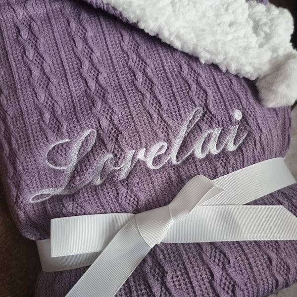 Personalised Baby/Toddler Cable Knit Blanket