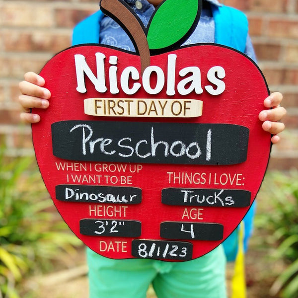 Personalized First Day of School Sign, Back to School