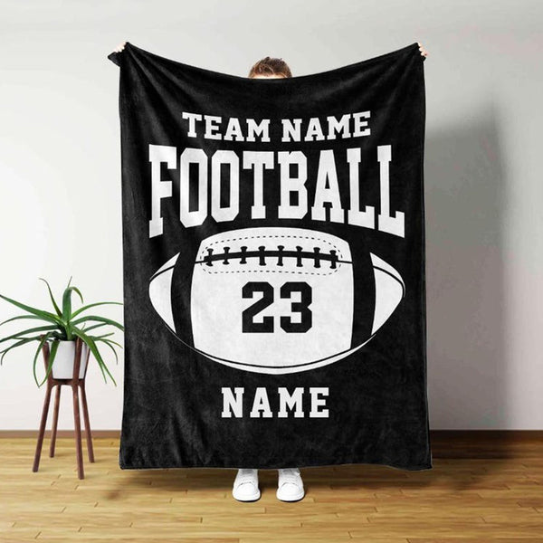 Personalized Football Blanket, Custom Football Gift