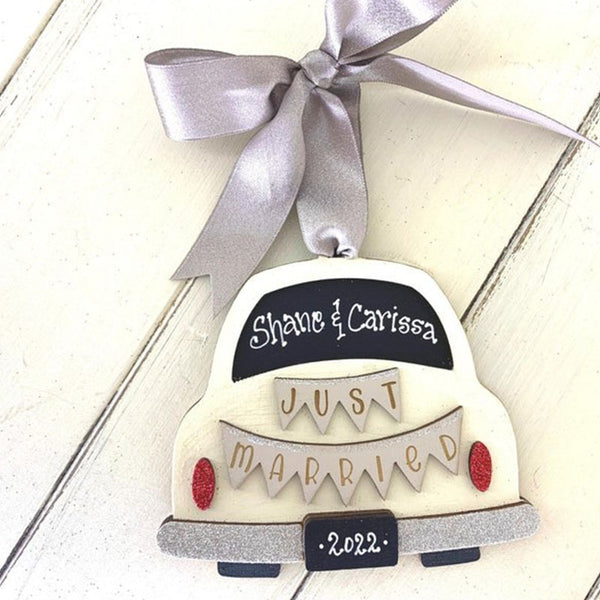 First Christmas Married Ornament 2023, Personalized Wedding Ornament