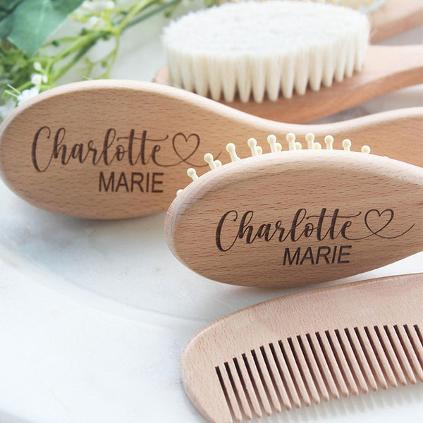 Custom Baby Gift Girls| Personalized Wooden Baby Hair Brush | Custom Baby Brush | Baby Shower Gift Girls | Baby Keepsake Gift