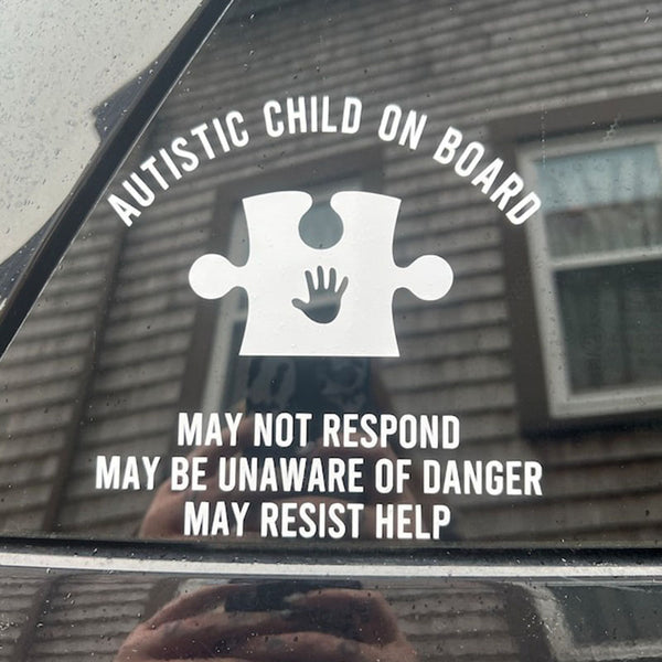 Autism Medical Alert Car Decal, Autistic Child on Board, Autistic Adult