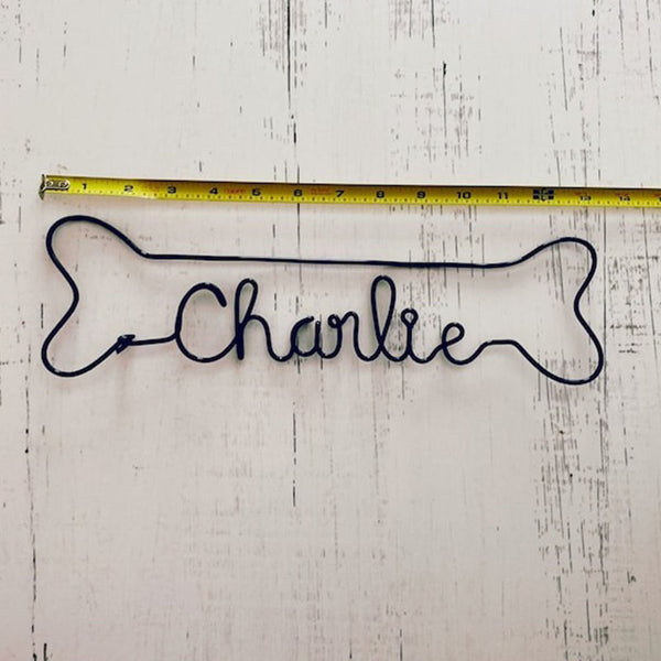 Personalized Dog Bone Name Sign Custom Dog Name Sign Wire Dog Name Sign