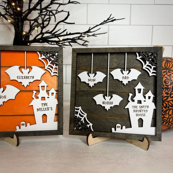 Halloween Logo Bat Family, Family Tree Logo