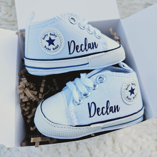 Custom Baby Shoes Personalized Baby High Top Monogram Infant Sneakers