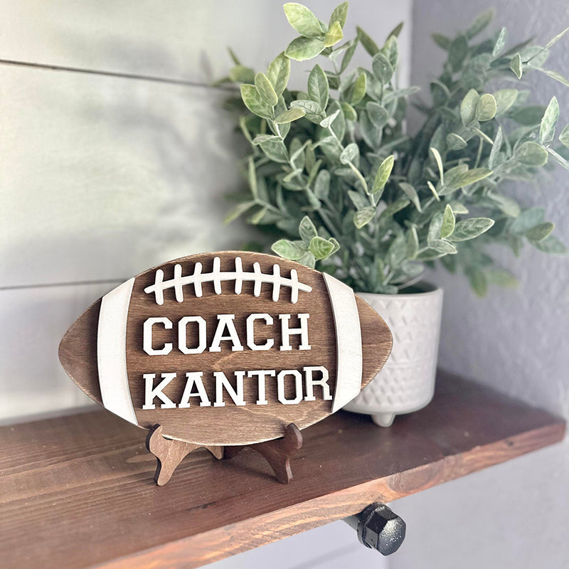 Personalized Desktop Football Coach Sign  - Gifts for Football Coach