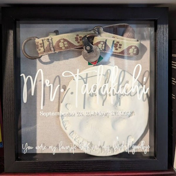 Personalized Pet Dog/Cat Memories Keepsake Shadowbox with Name/Dates/Qoute