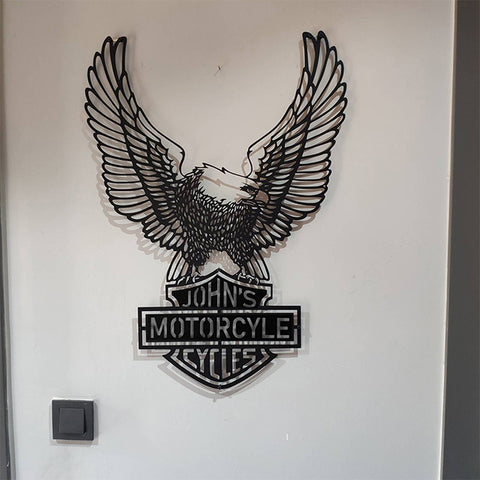 Custom Eagle Metal Sign -Personalized Rider Gift