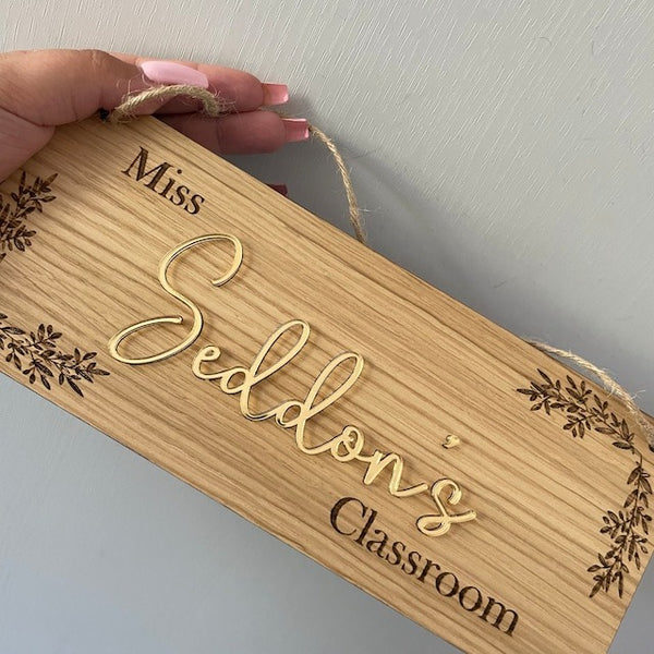 Teacher Gift, Personalised Door Sign, Classroom Sign  Personalised Teacher Gift