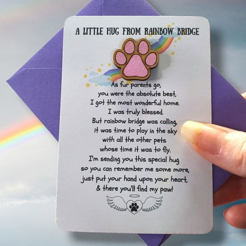 Pocket Hug | Pet Loss | Rainbow Bridge | Keepsake | Send A Hug Gift | Paw Print on my Heart