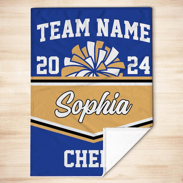 Personalized Cheerleading Blanket, Customized Name Premium Cheerleading Gift, Customized Cheerleading Coach Gift