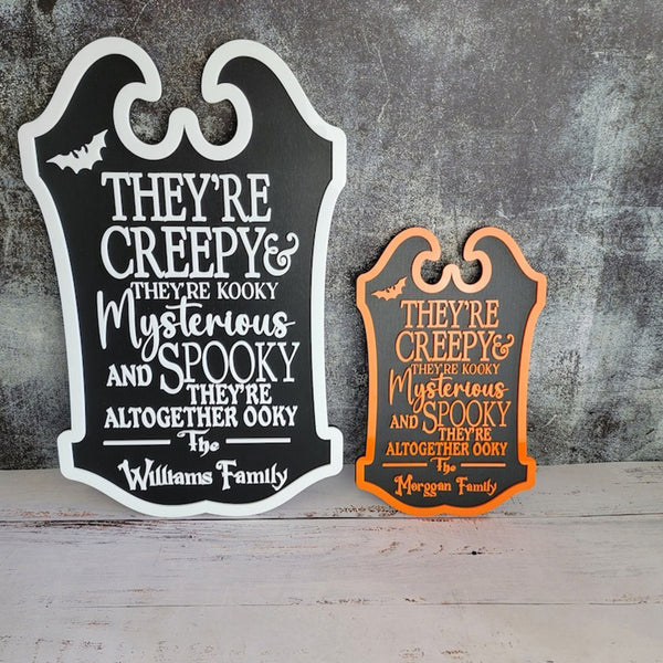 Creepy Custom Last Name Halloween Sign, Wall Sign Decoration