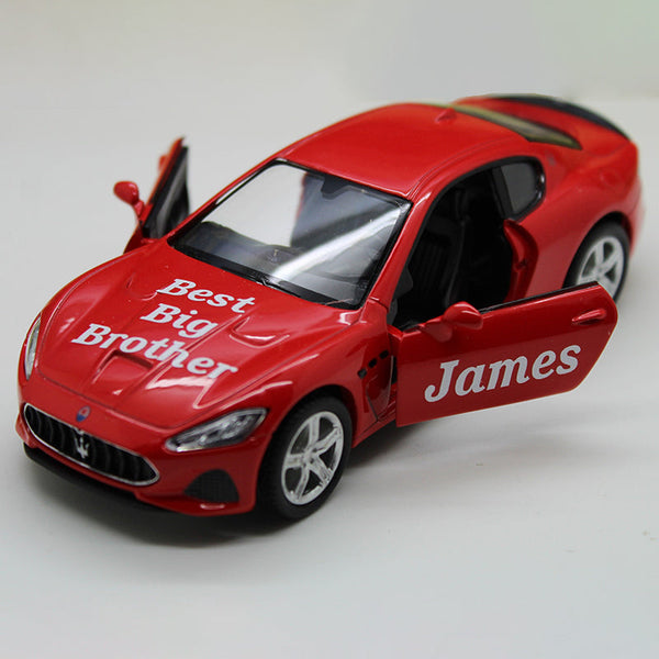 Personalized Big Brother Sister Gift,Red Maserati Diecast Licensed Toy Car Boys Grandad Auntie,1:36 Car Model