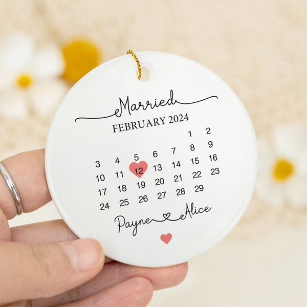 Personalised Married Calendar Date Hanging Keepsake