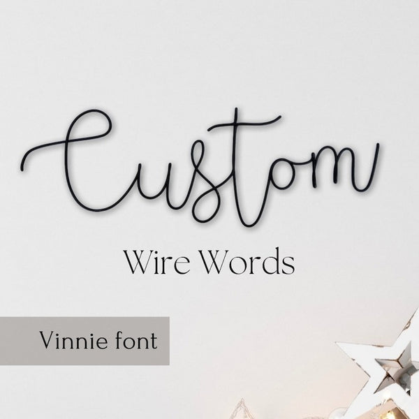 Custom wire words in font Wire wall art Wall sign Personalised sign