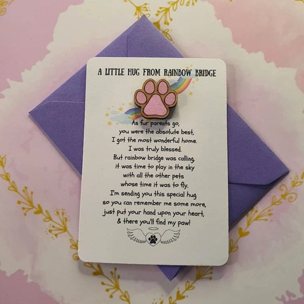 Pocket Hug | Pet Loss | Rainbow Bridge | Keepsake | Send A Hug Gift | Paw Print on my Heart