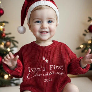 Personalized First Christmas Outfit Knit Sweater