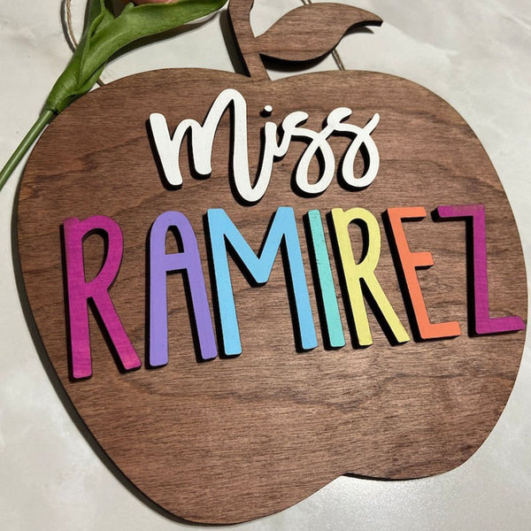 Teacher Sign, Personalized Teacher Gift, Teacher Name Sign