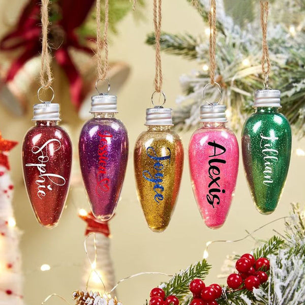 Personalized Lightbulb Christmas Ornaments