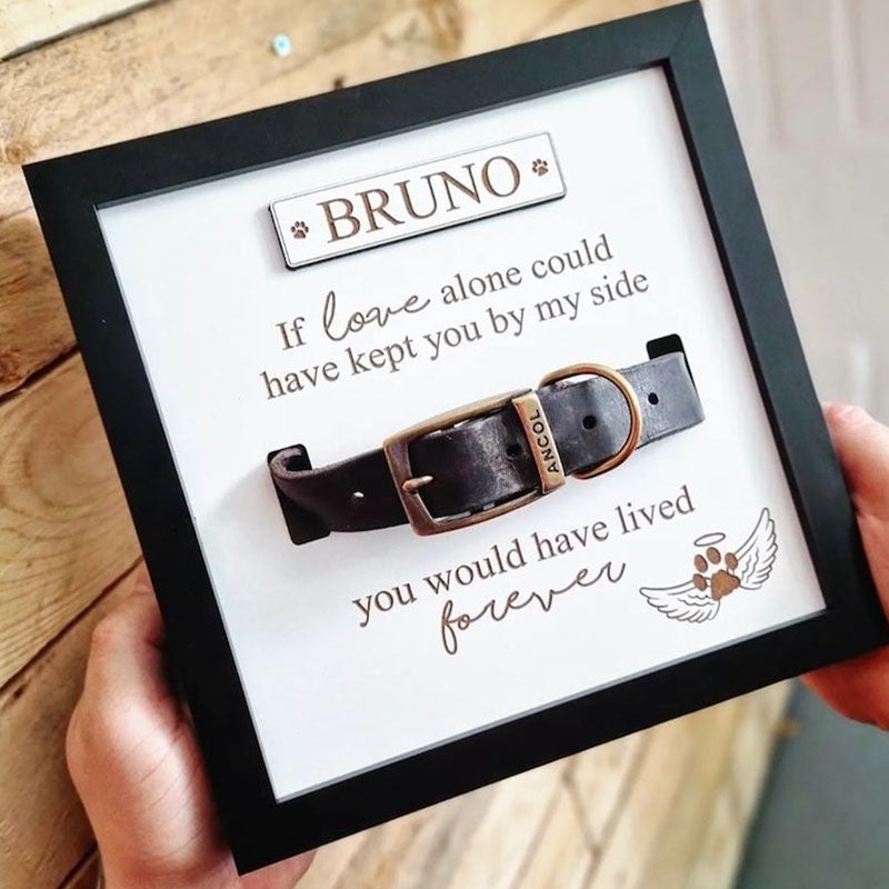 Personalised In loving memory Dog Collar Box Frame - Pet Memorial - Rainbow Bridge - Pet Loss Gift