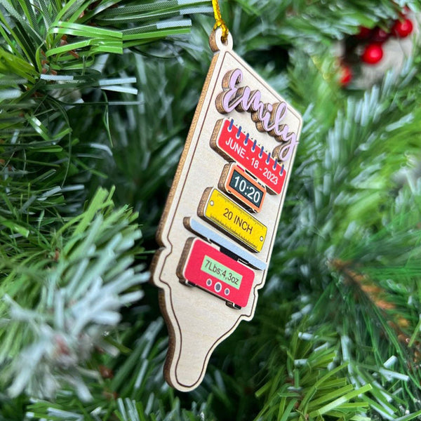 Personalized Baby'S First Christmas Wood Ornament