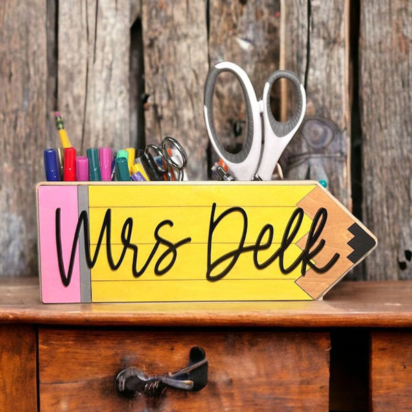 Personalized Teacher Desk Caddy, Teacher Gift