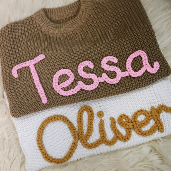 Personalized Hand Embroidered Baby and Toddler Sweaters