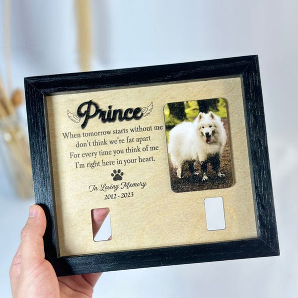 Pet Commemorative Gift, Personalized Commemorative Pet Collar Photo Holder Frame