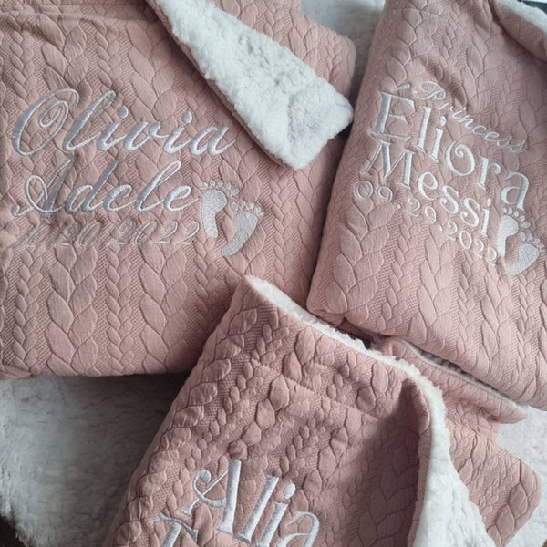 Personalised Baby/Toddler Cable Knit Blanket