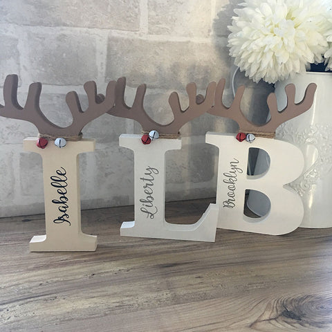 Reindeer letter, freestanding christmas letter, christmas decor, christmas decoration, personalised letter