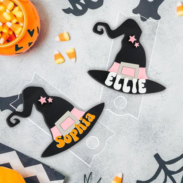 Halloween Fall Name Plate Lid Toppers Autumn Spooky Accessories Personalized Name Tag for Tumbler Name Tag