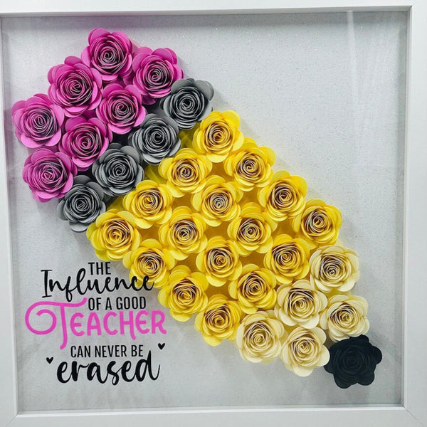 Custom Teacher Pencil Apple Shadow Box|School Office Sign