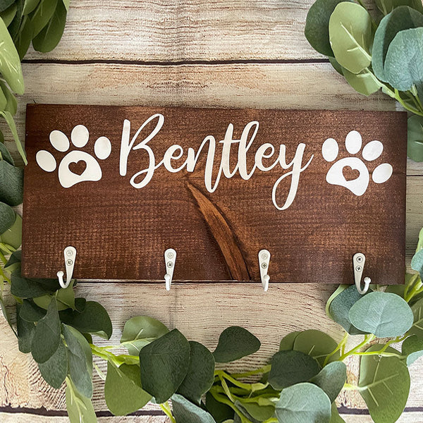 Personalized Dog Leash Holder For Wall