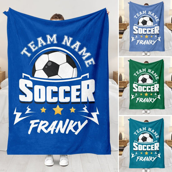 Personalized Soccer Blanket Christmas Gift