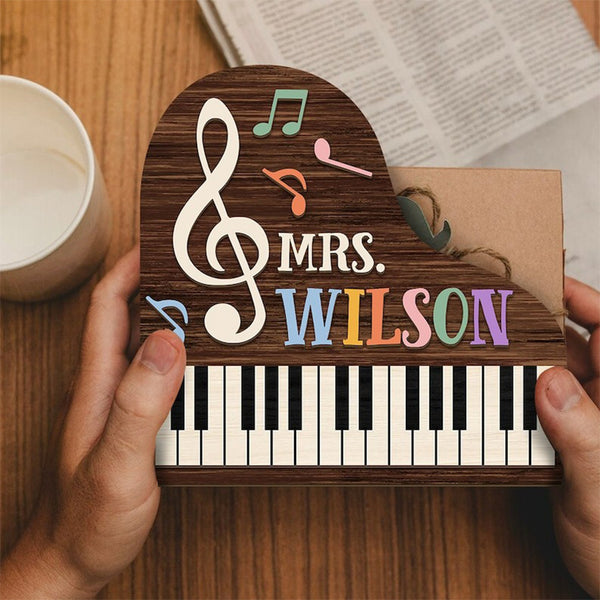 Music Teacher Sign, Personalized Wooden Sign Music