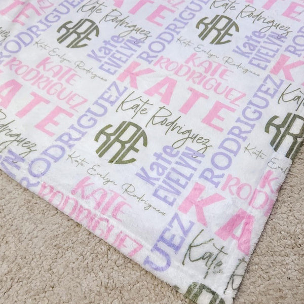 Personalized Baby Girl Blanket Baby Shower Christmas Gift