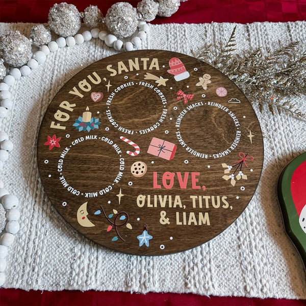 Santa Cookie Tray, Personalized Christmas Cookie Tray for Santa